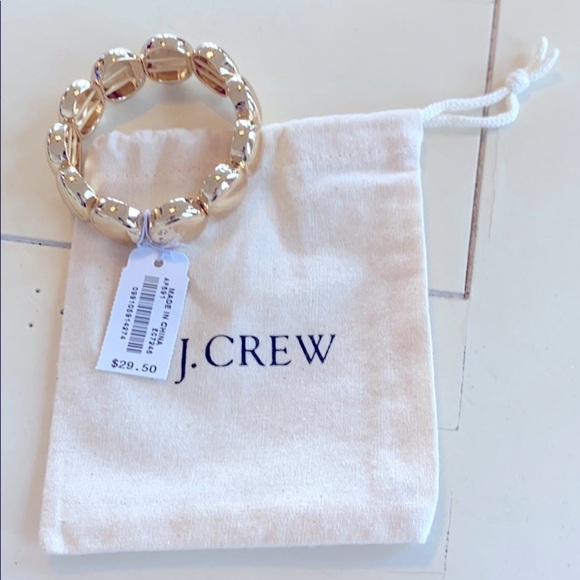 J. Crew Large bead stretch bracelet gold AP691 - Picture 2 of 3